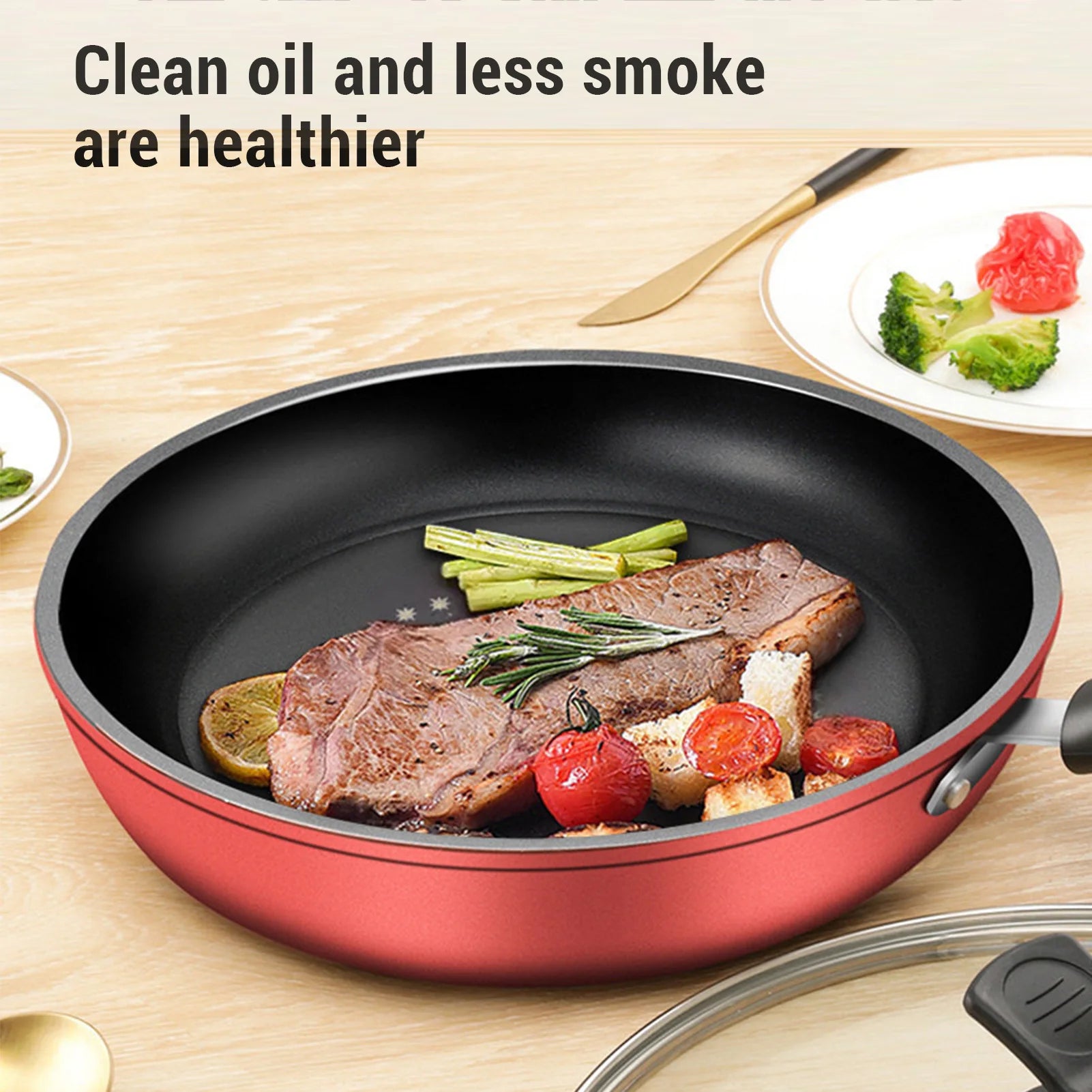 Nonstick Frying Pan Cast Iron Compatible with Induction