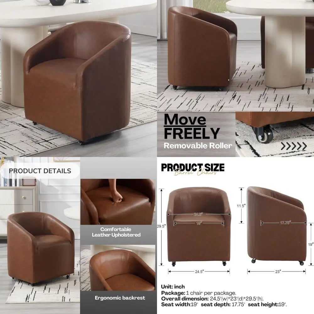 Brown Swivel Dining w/Leather