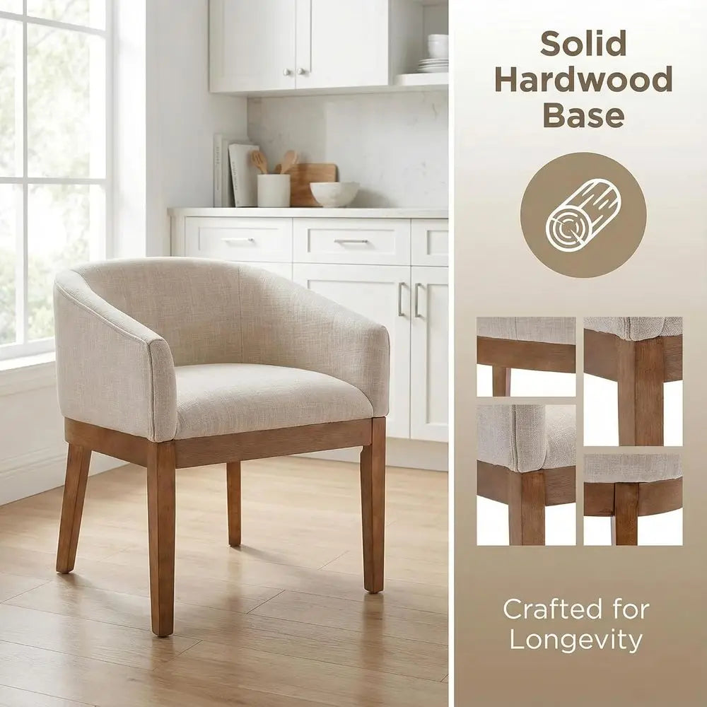 6 Upholstered Linen Barrel