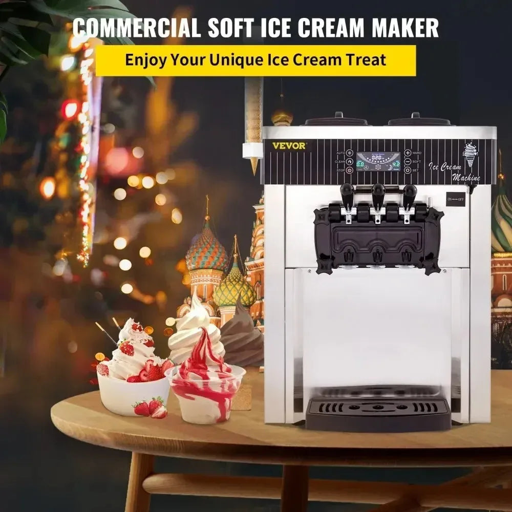 2200W Ice Cream Machine 5.3-7.4Gal/H Soft Serve