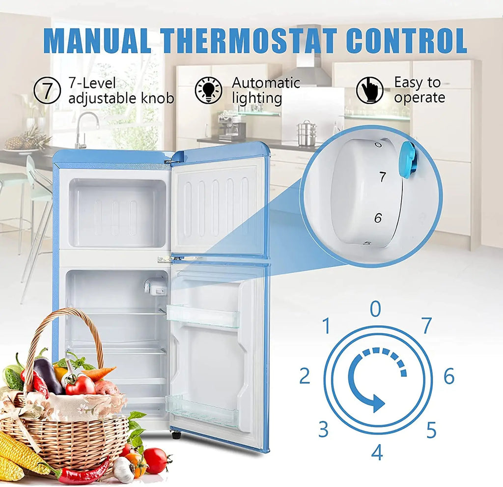 3.2 CF Double Door Compact Refrigerator