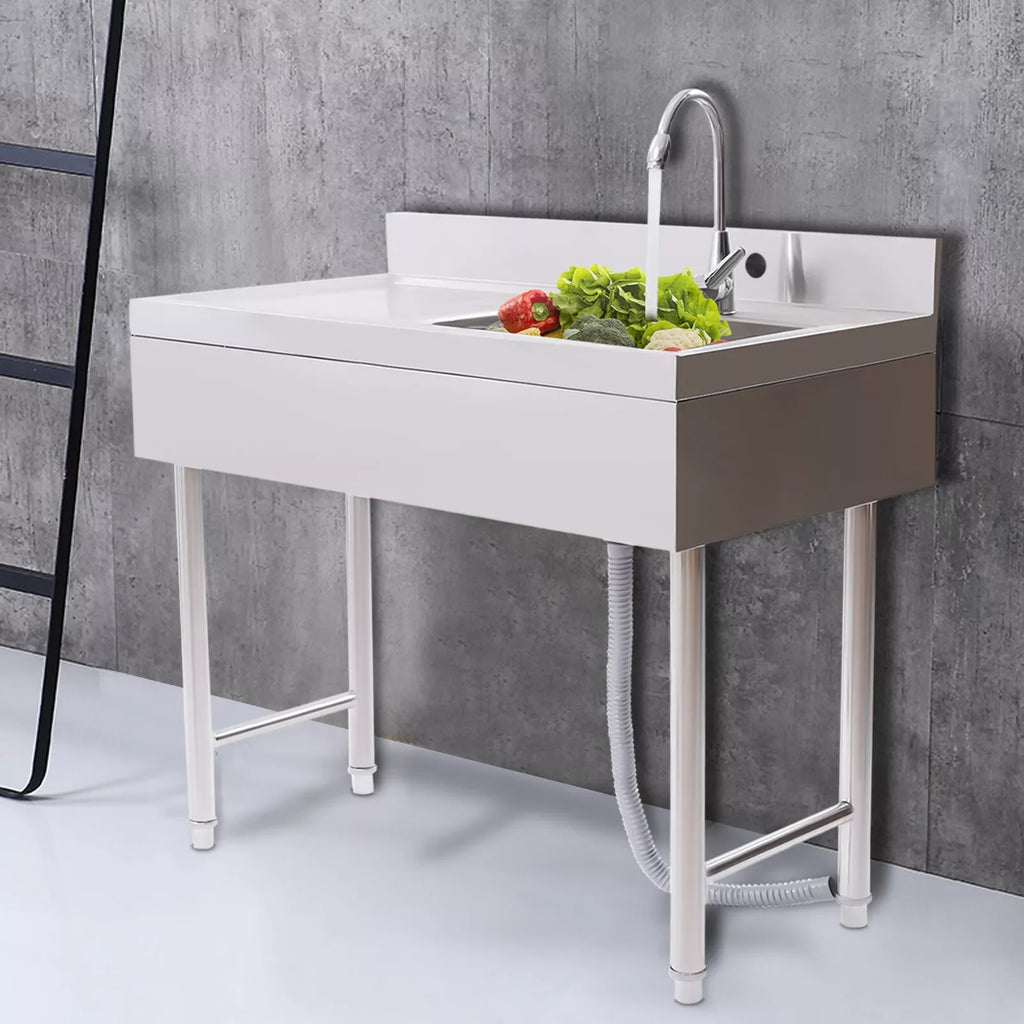 Commercial Stainless Utility Sink Prep Table