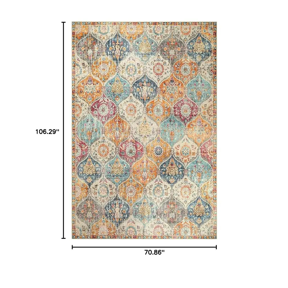 6x9 Moroccan Soft Washable Oriental Trellis