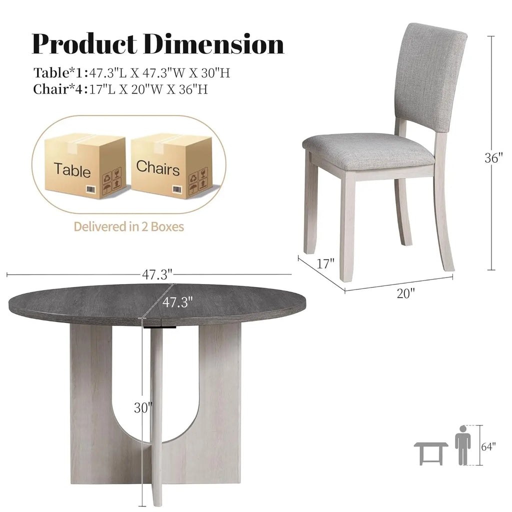 Round Table w/4 Upholstered