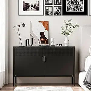 Orange Metal Accent Cabinet