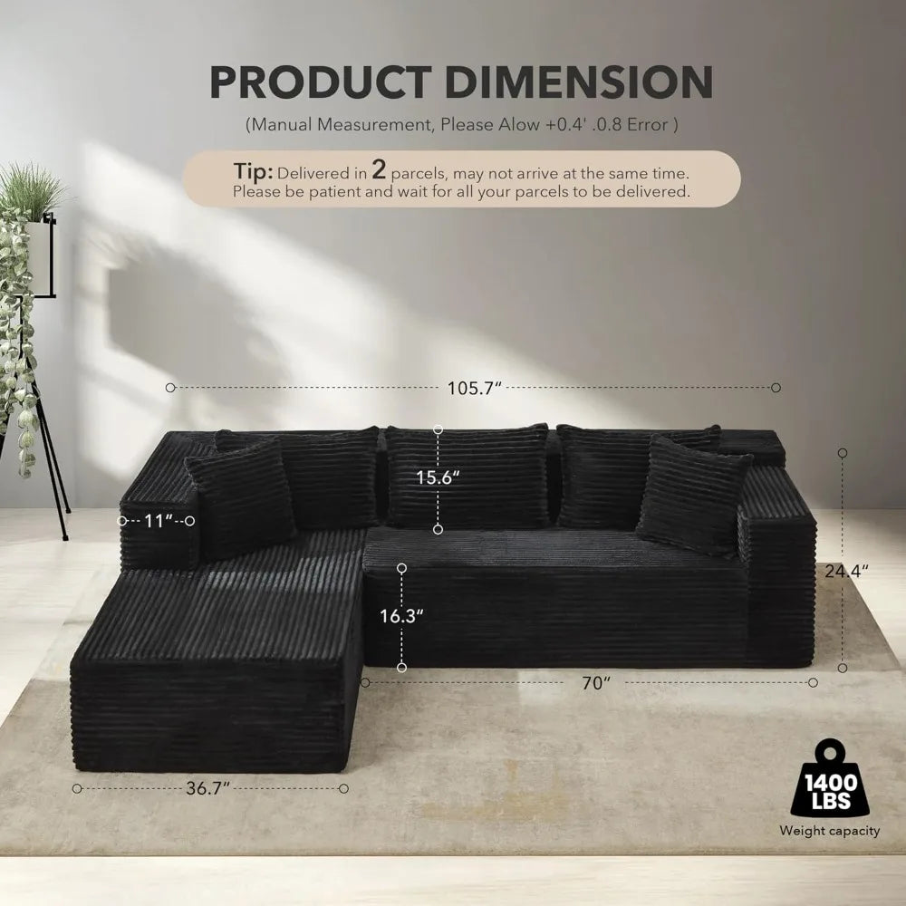 106" Modular Cloud Sectional