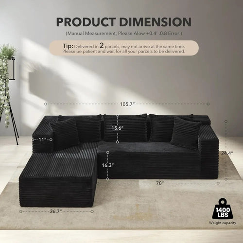 106" Modular Cloud Sectional