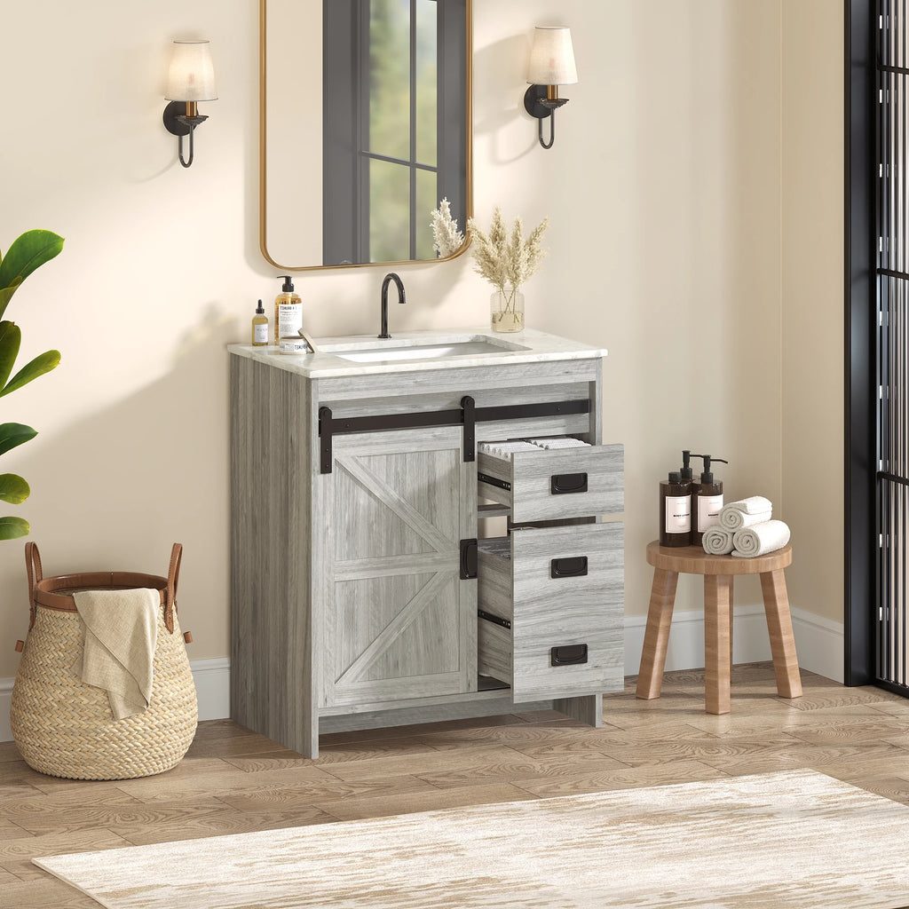 30" Farmhouse Single Bathroom Vanity