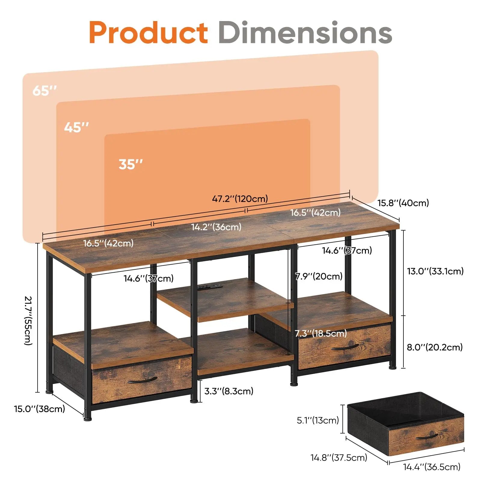 63" Wooden Stand To 75" TV