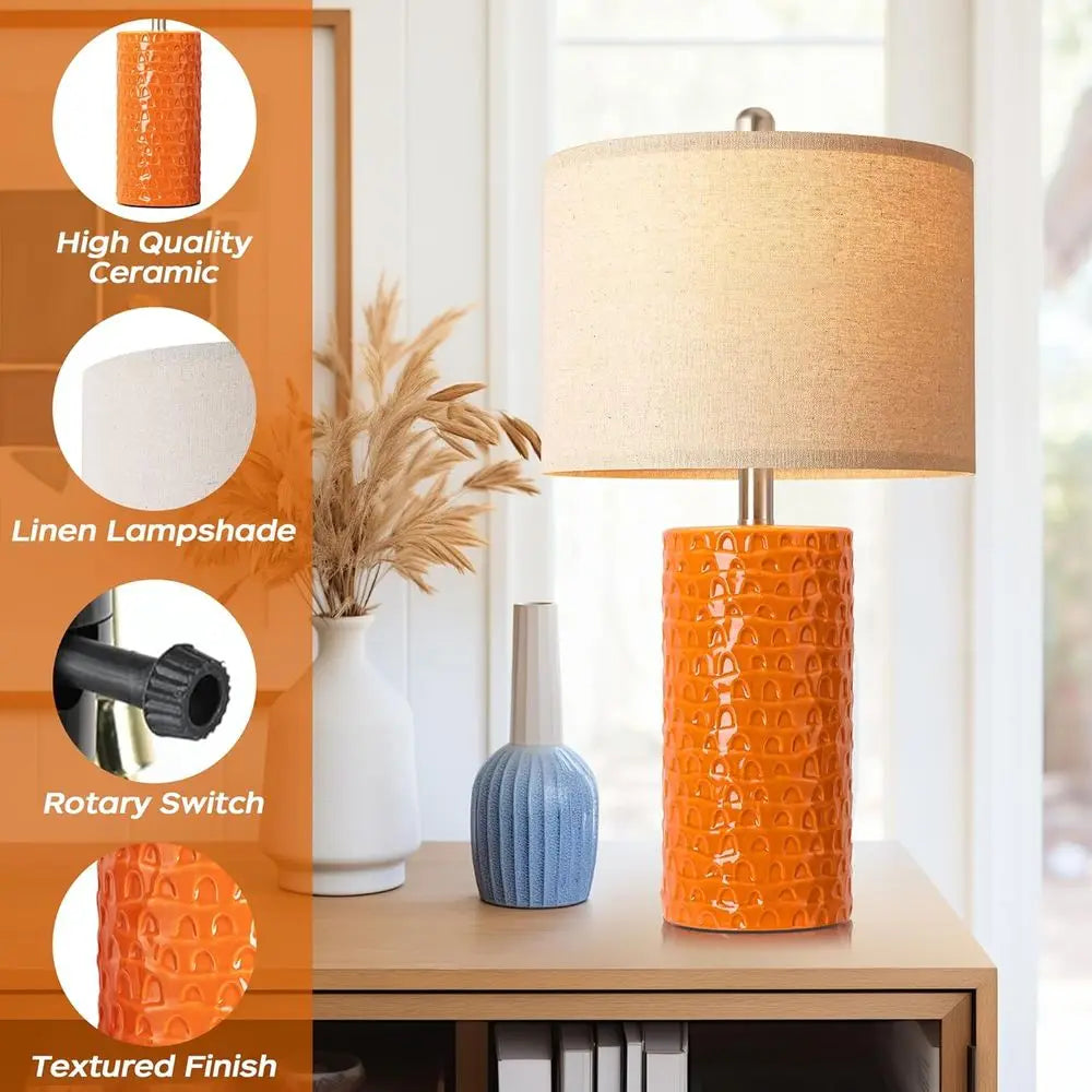 2 MCM Rustic 23" Ceramic Lamp