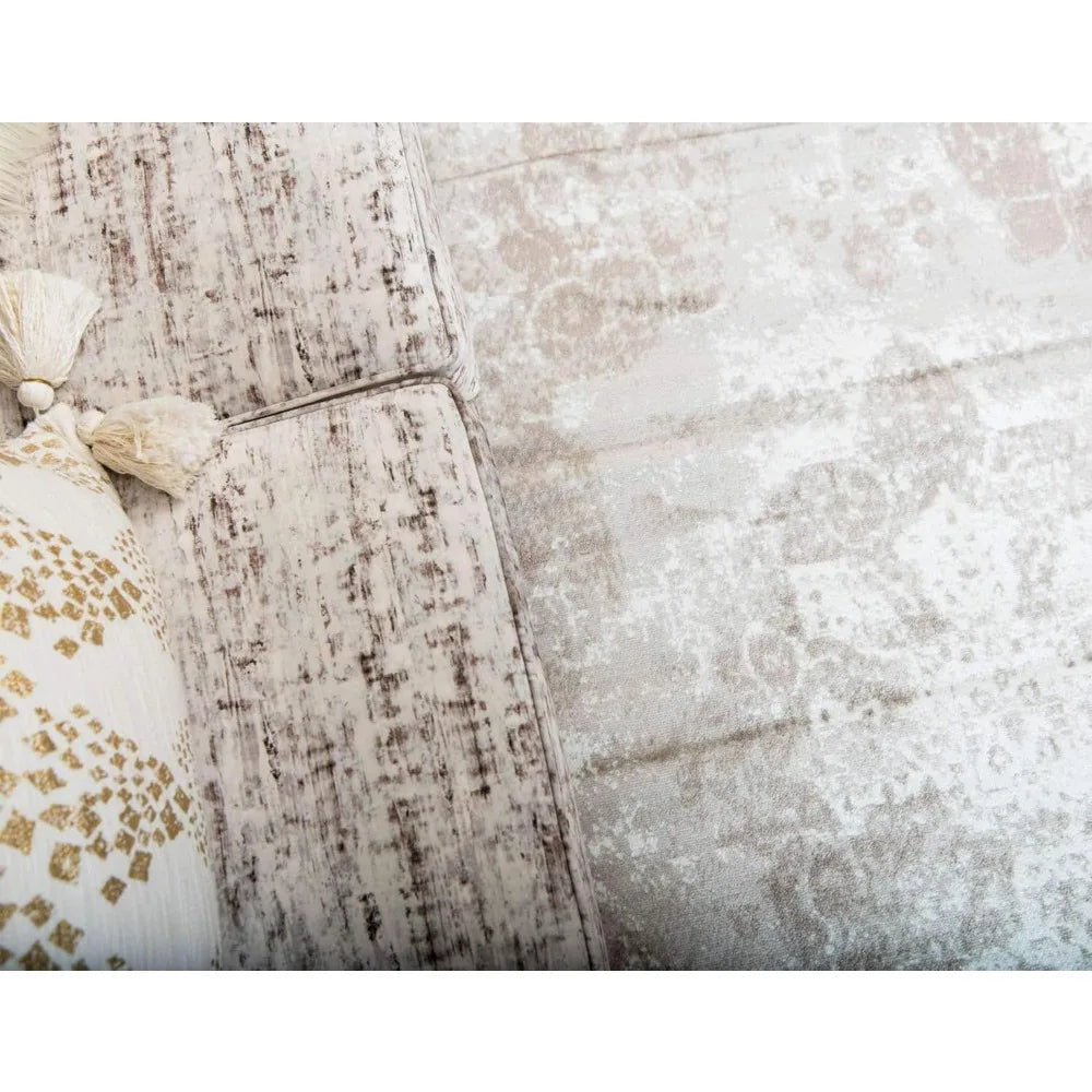 Elegant 7' 1 x 10' Rectangle Light Beige/Ivory