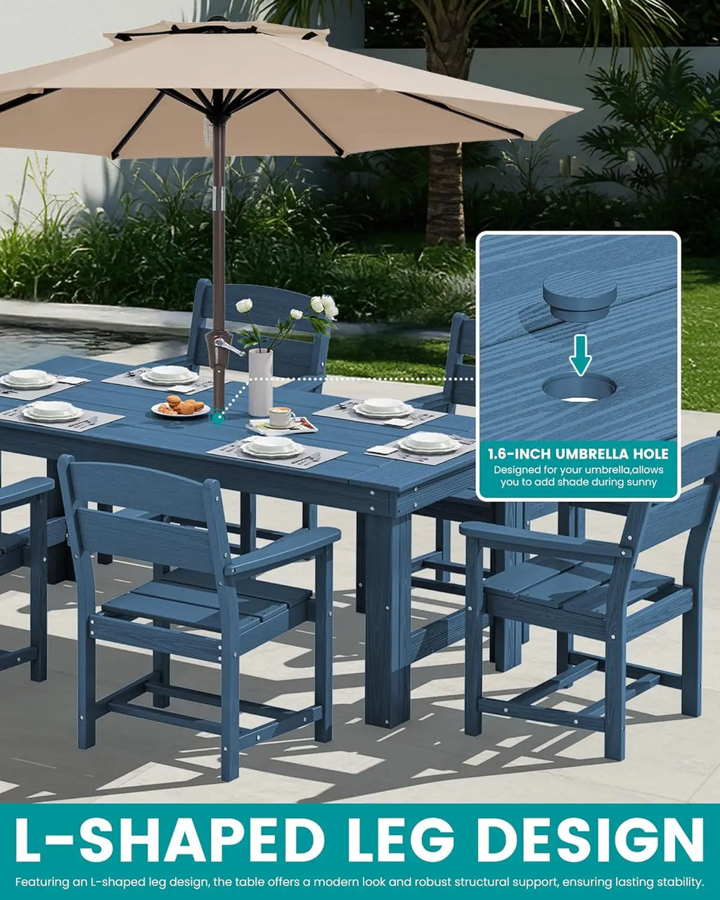 5 pc 67in HDPE Patio All-Weather