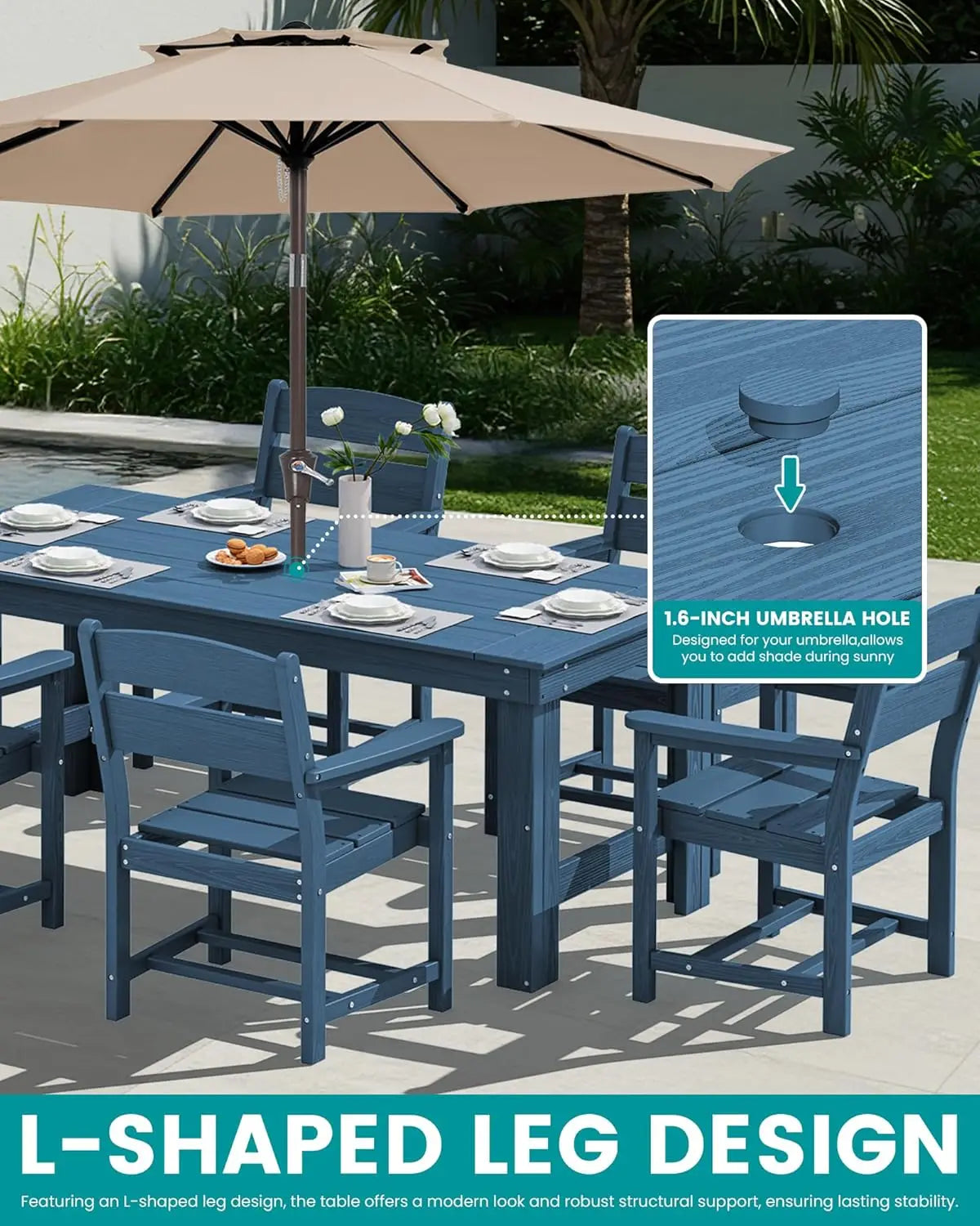 5 pc 67in HDPE Patio All-Weather
