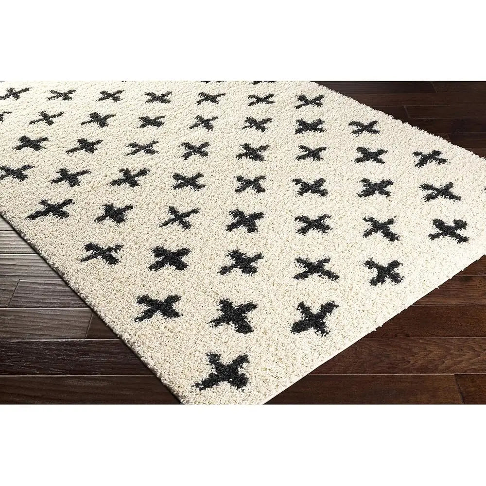 Soft Mora Shag 5'3"" X 7' Cream/Charcoal
