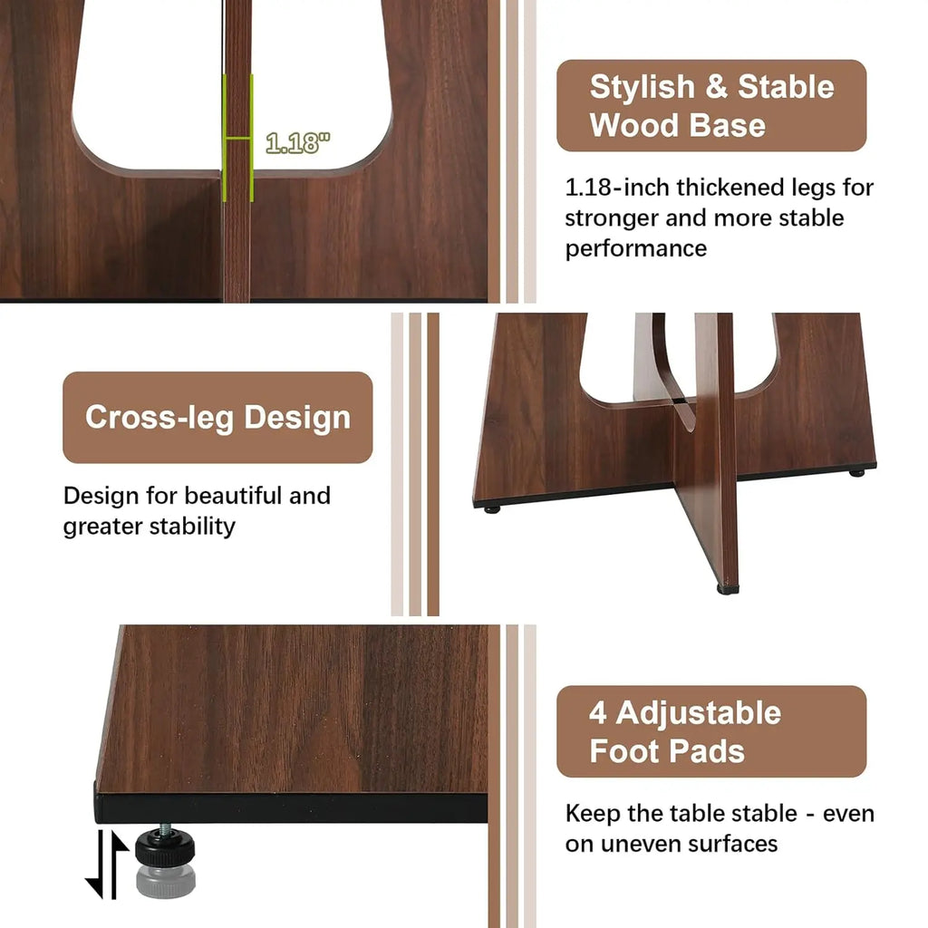 47" Round Walnut Wood
