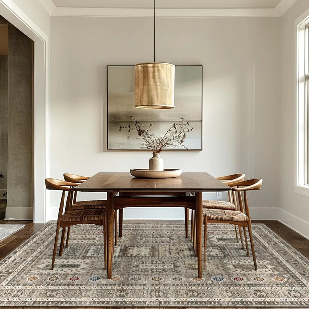 8x10 Vintage Distressed Brown Washable