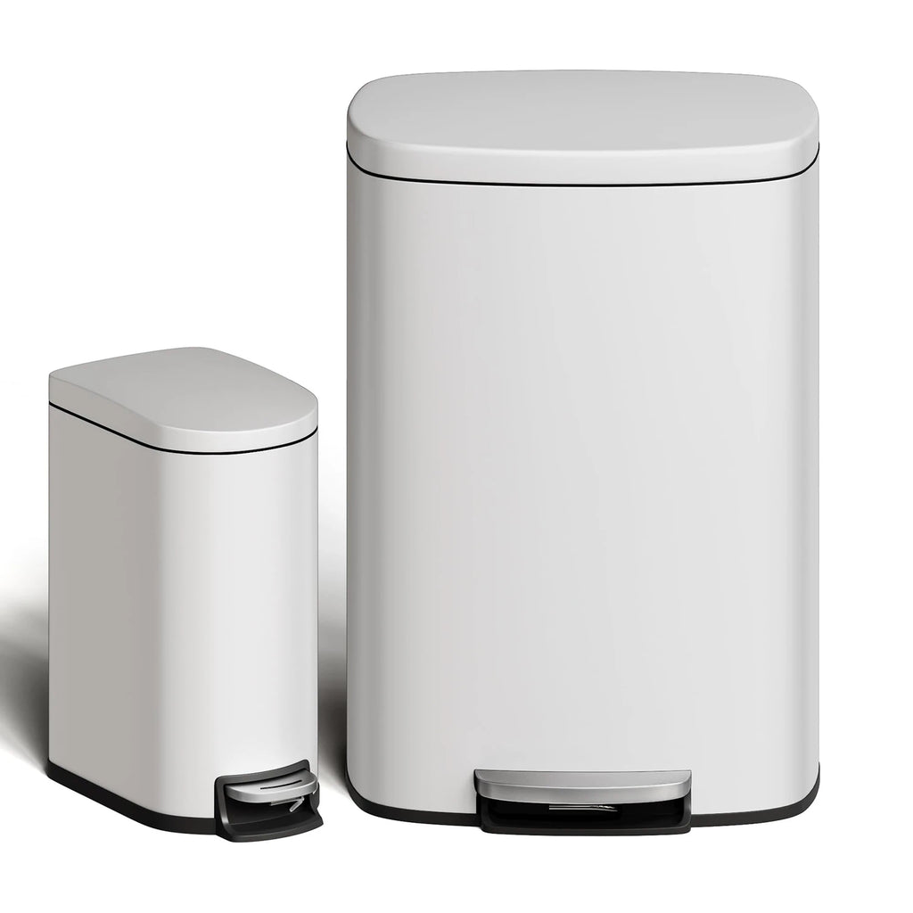 2 pc Step-On Cans 50L+10L Stainless