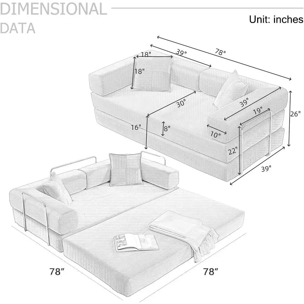 4-in-1 Convertible Sofa Bed