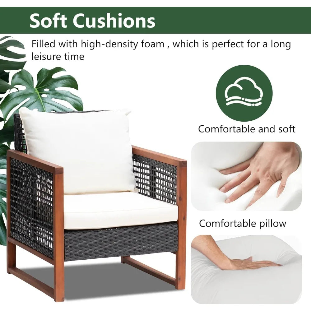 2-Piece Rattan Modern Bistro Patio Set
