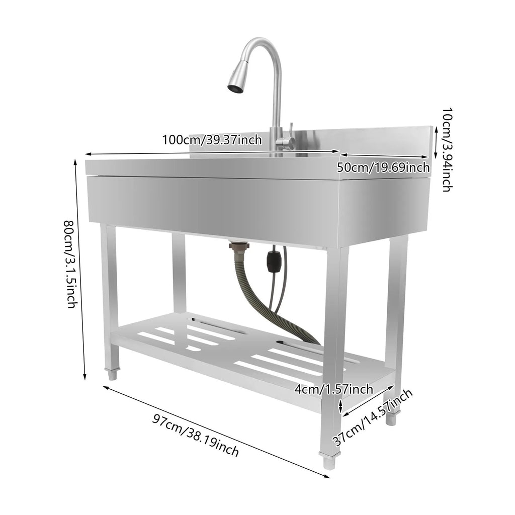 Stainless Utility Sink Single Bowl 13Gal