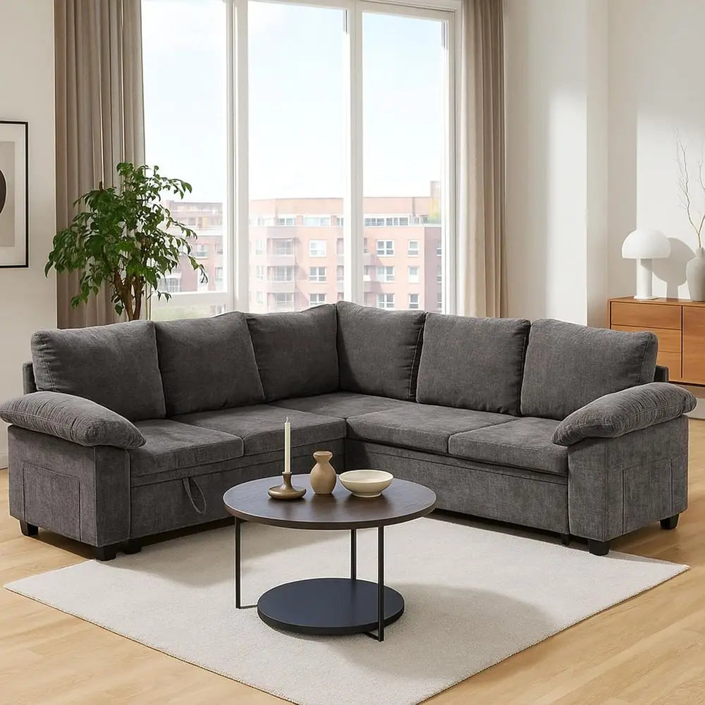 108 L-Shape Sleeper Sofa with Bed