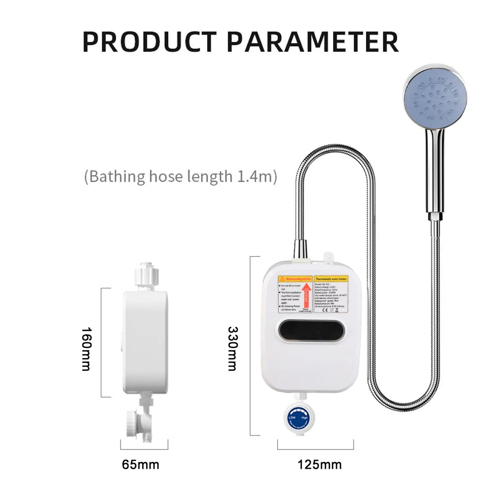 Small Instant Electric Water Heater LCD Display