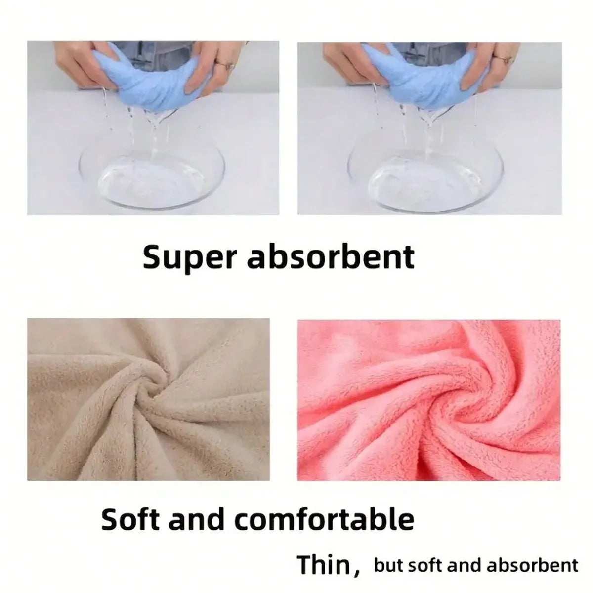 5pcs Fleece Washcloths Set, Soft & Absorbent