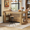 55" Counter Height Bar w/Storage Shelves