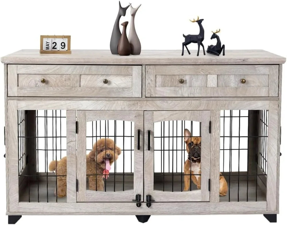 58" Large Dog Crate W/ Drawers