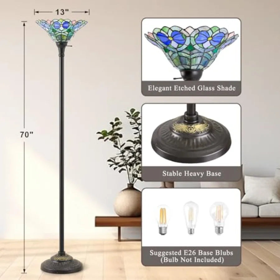 70" Tiffany Torchiere Lamp