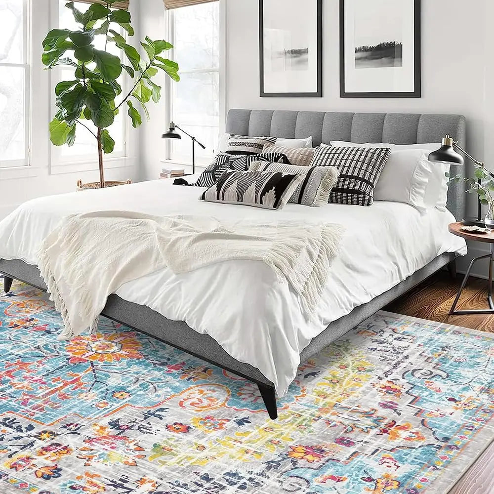 Boho Area Rug 5X7 Washable