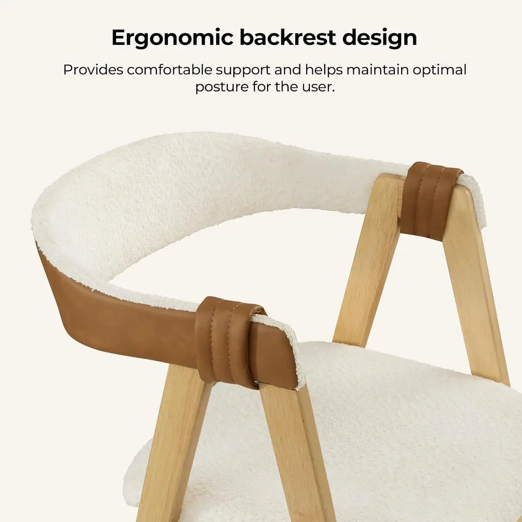 2 Wooden Chenille Upholstered