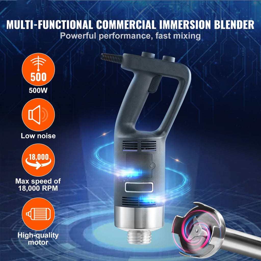 Commercial Immersion Blender 500 Watt Heavy Duty