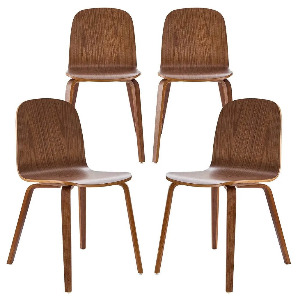 4 Wood Walnut Grain Modern Armless