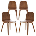 4 Wood Walnut Grain Modern Armless