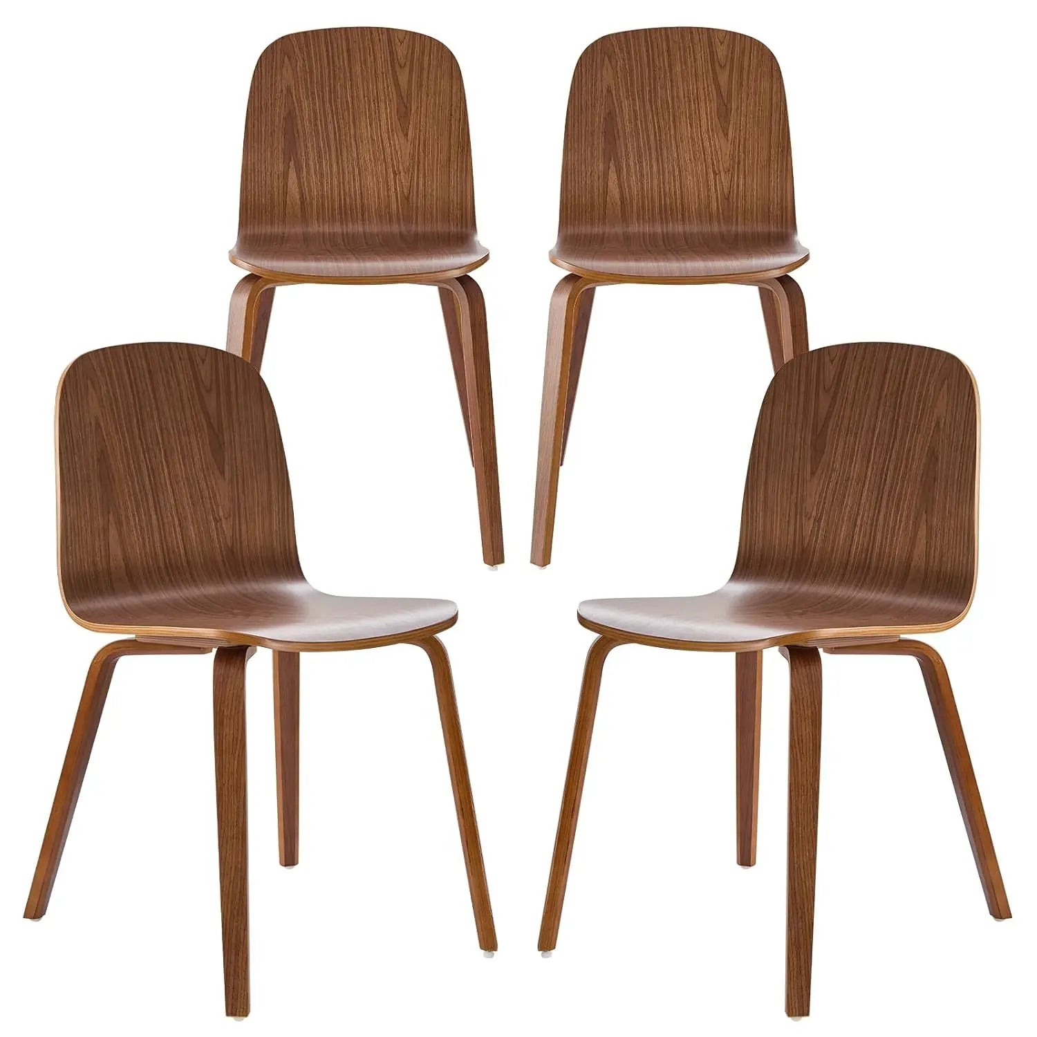 4 Wood Walnut Grain Modern Armless