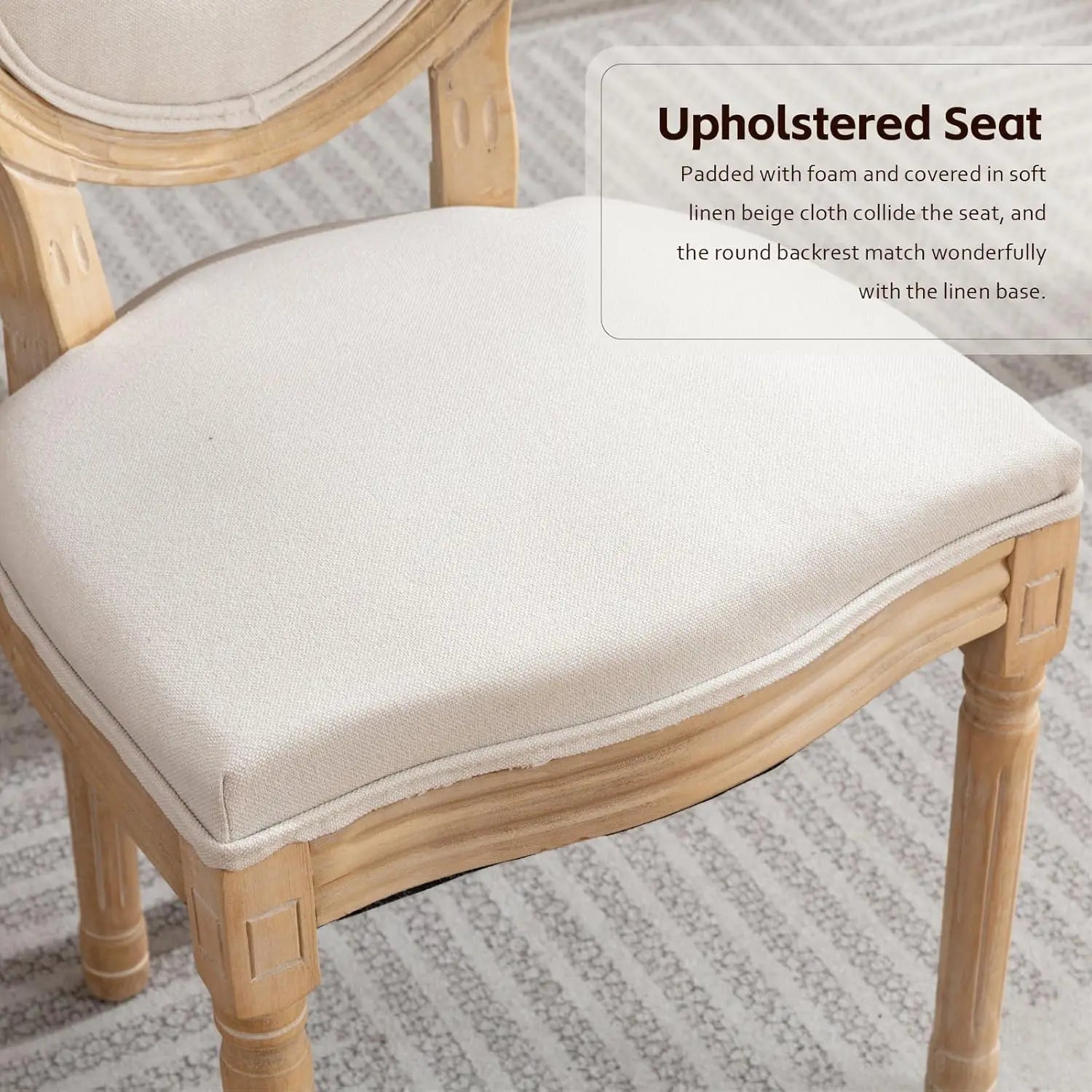 6 Upholstered French Country Oval