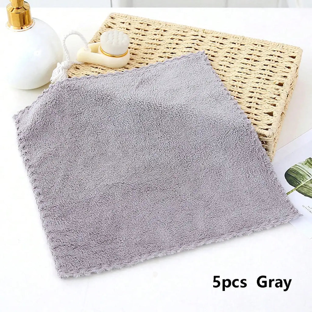 5pcs Fleece Washcloths Set, Soft & Absorbent