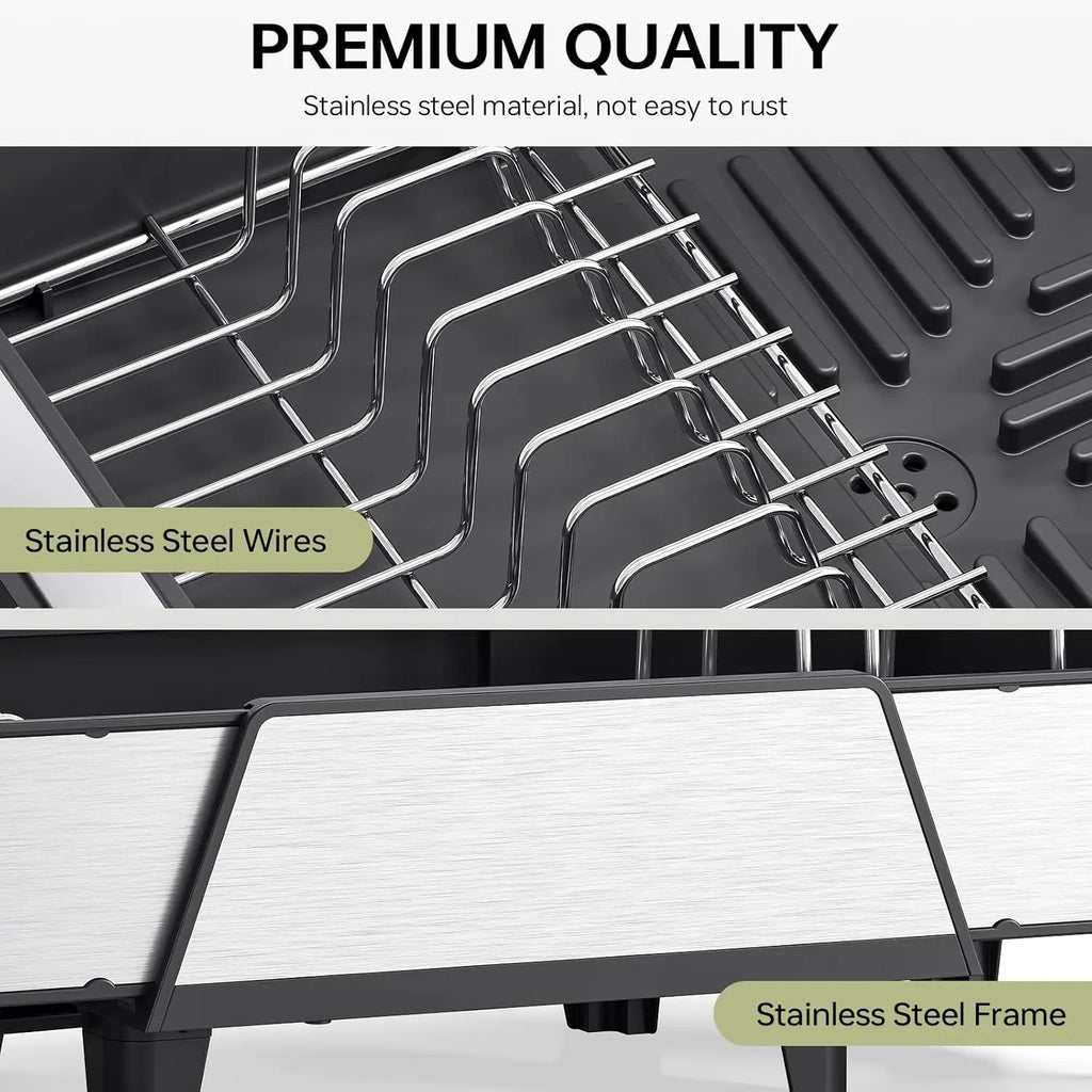 Large Dish Rack Triple Expandable Stainless