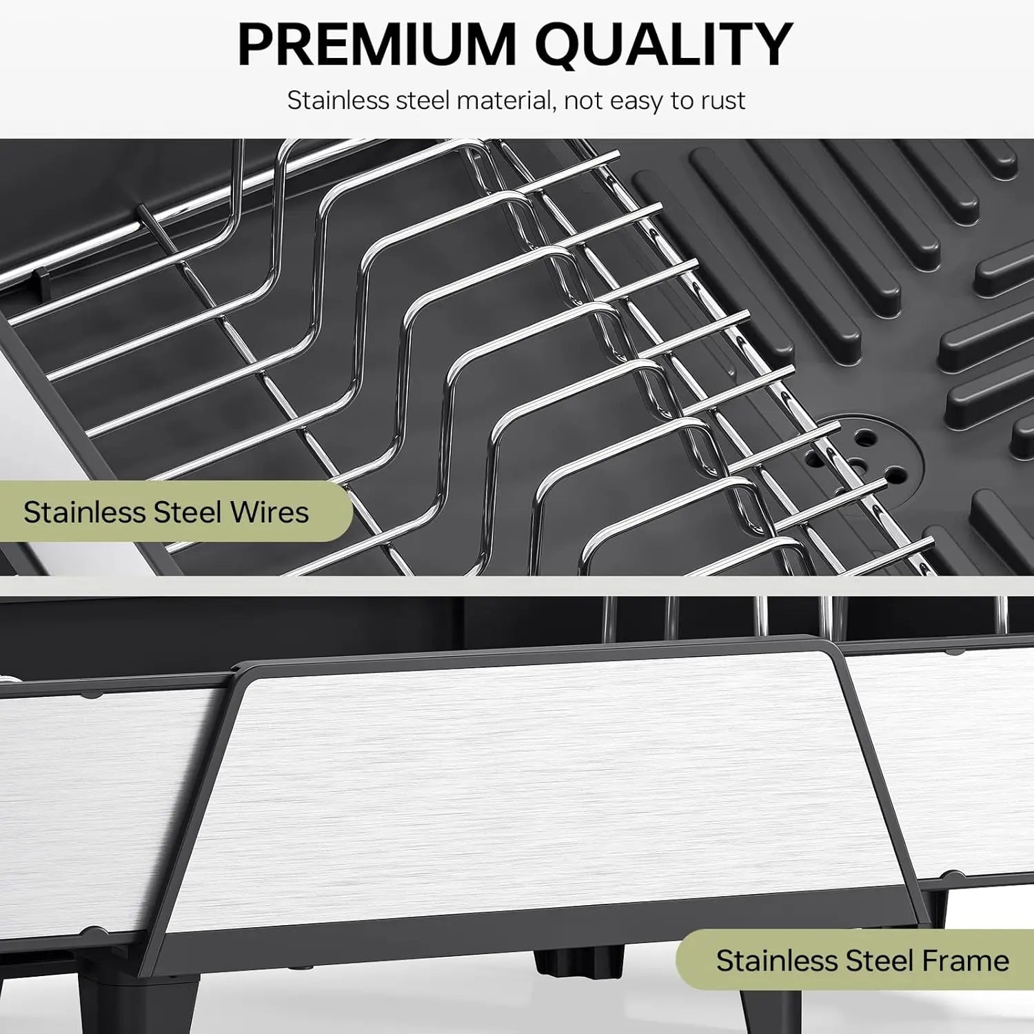 Large Dish Rack Triple Expandable Stainless
