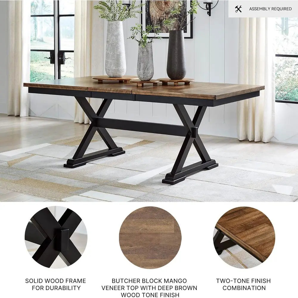 Self-Storing Butterfly Leaf, Seats 8, 40" W x 78" D x 30.13" H