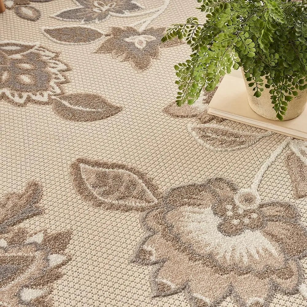 Indoor/Outdoor Beige 5'3"" X 7'5""