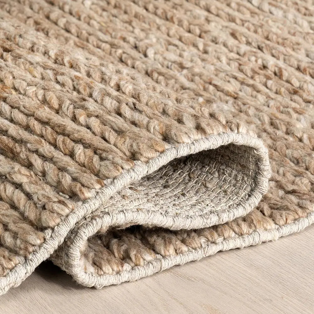 4X6 Wool Handmade Tan Rustic Farmhouse