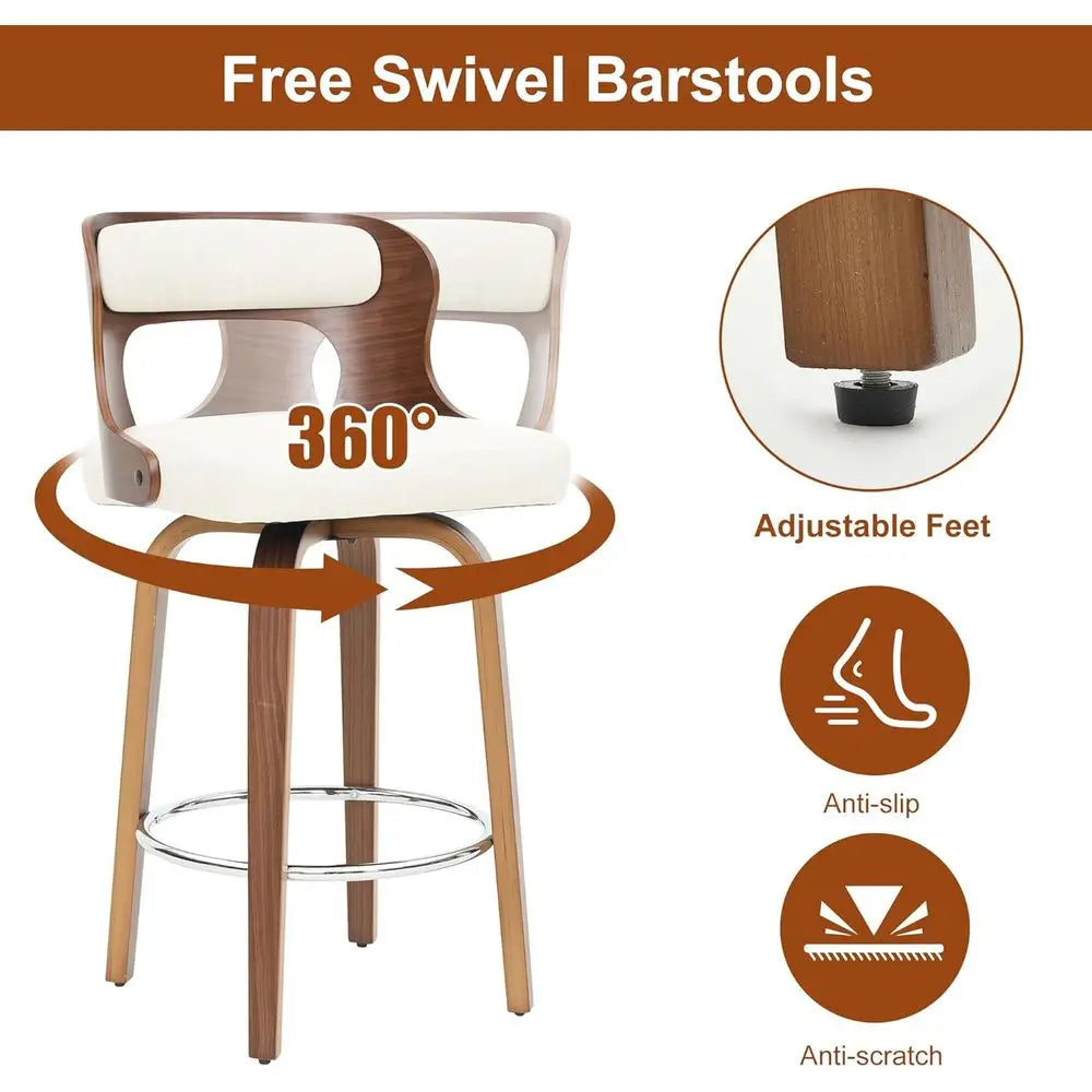 26"Barstools with Bentwood/Leather Swivel