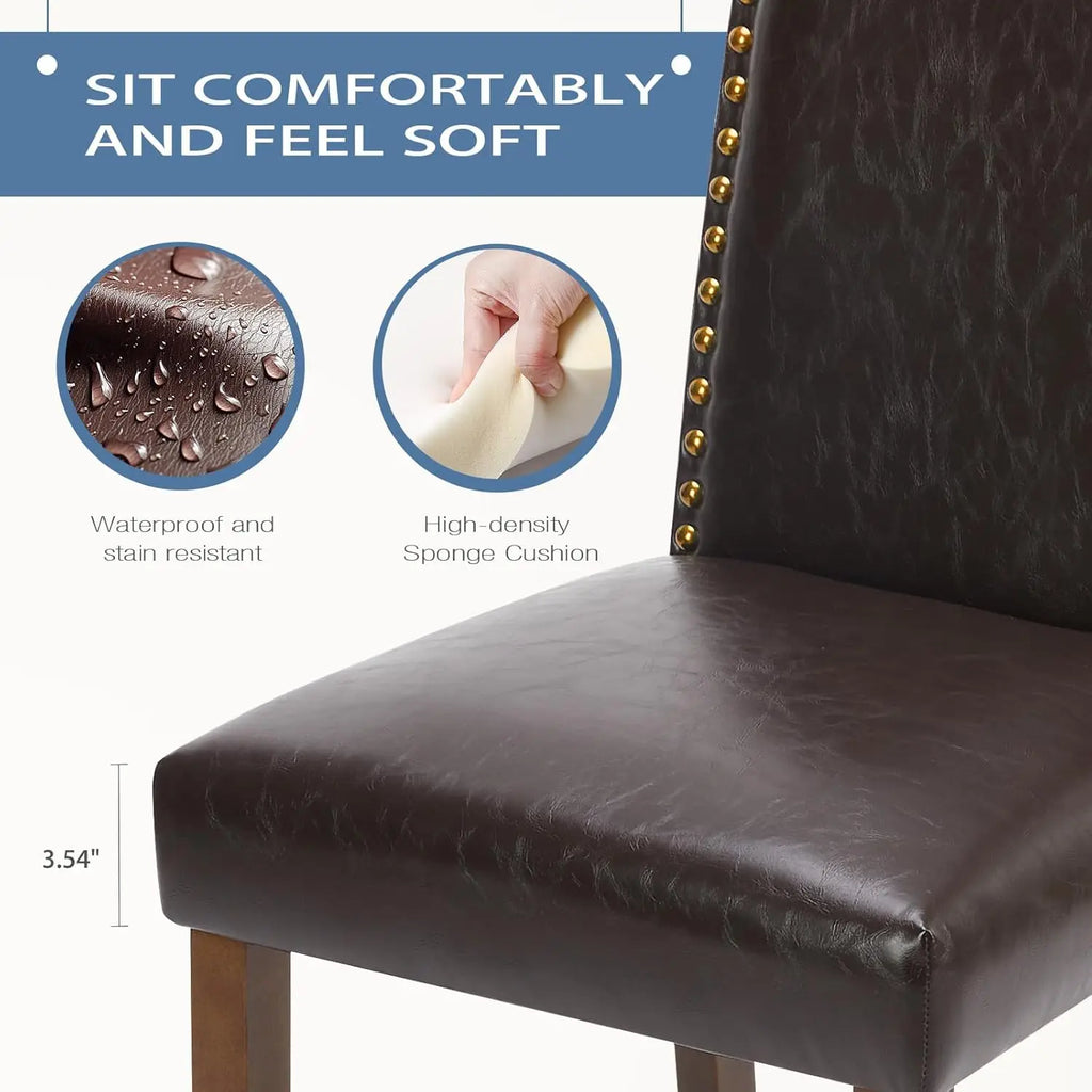 2 Modern PU Leather w/Nailhead Trim