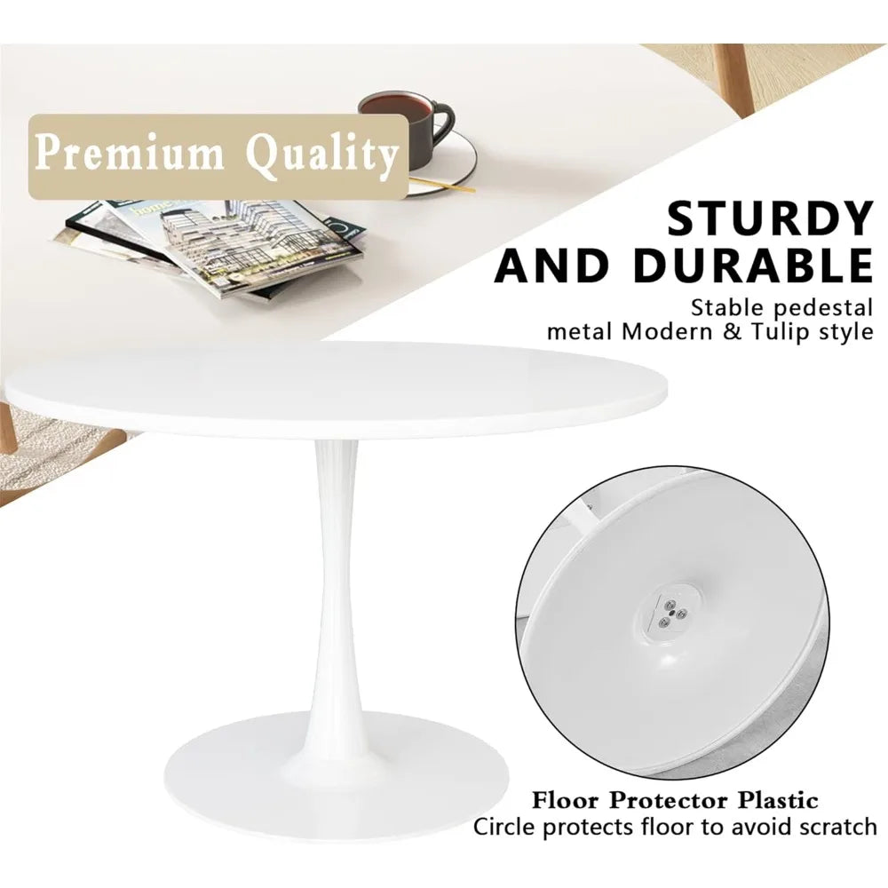 42" White Round Tulip for 4-6 MDF