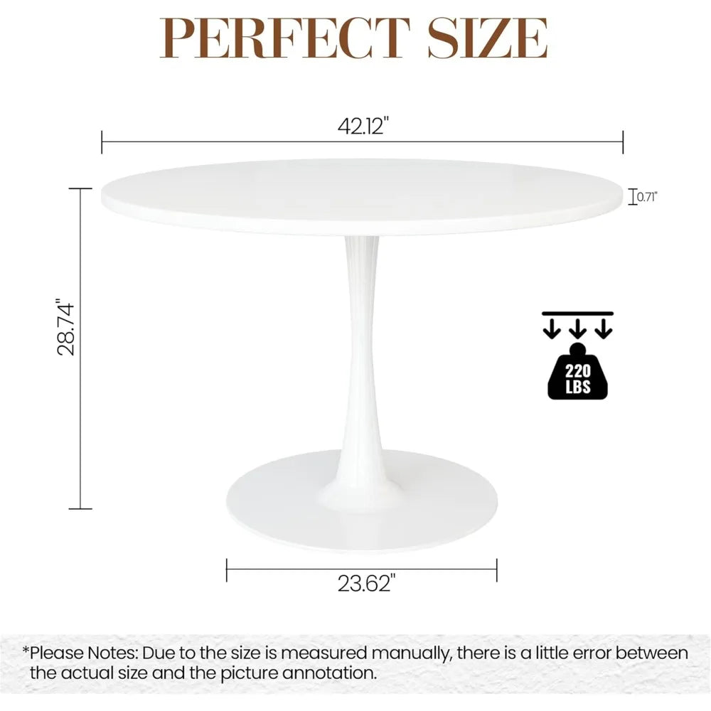 42" White Round Tulip for 4-6 MDF