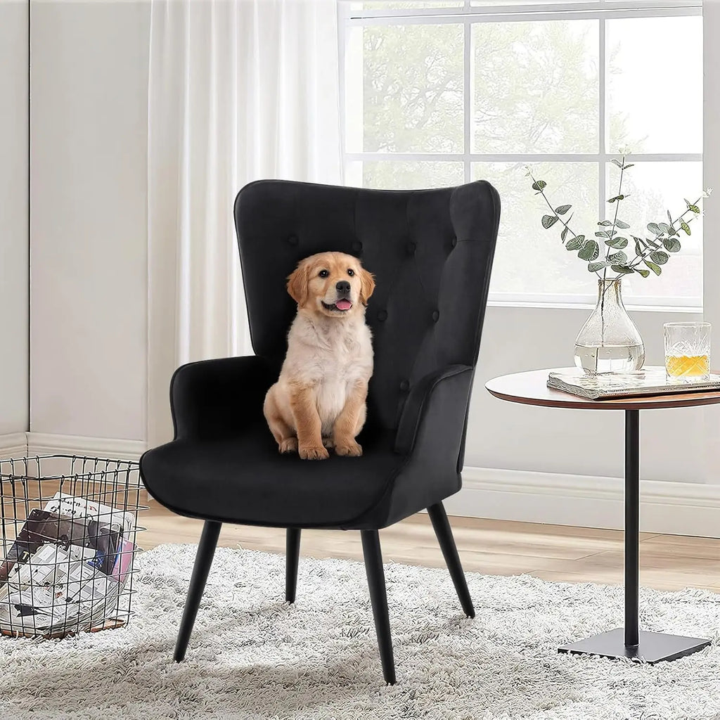 2 Black Velvet w/ High Wingback