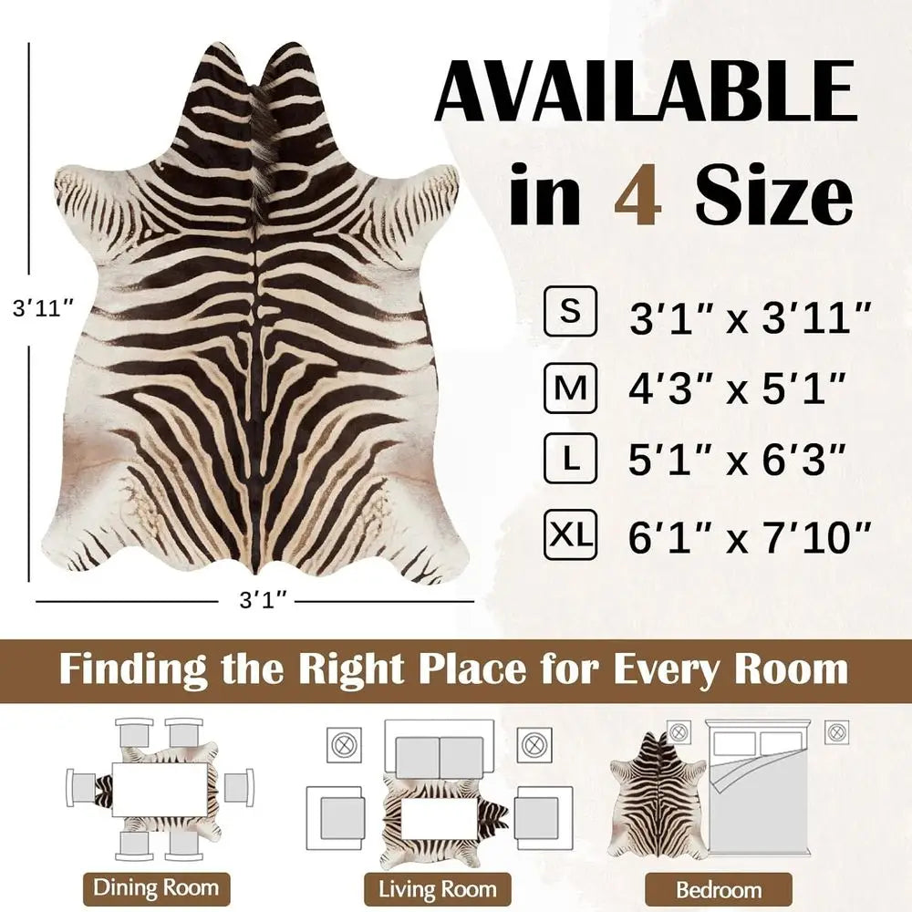 3x4  Faux Zebra Cowhid