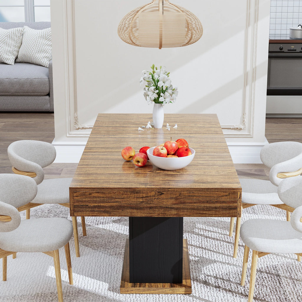 55" LED w/2 Drawers Wood Pedestal Base for 4-6